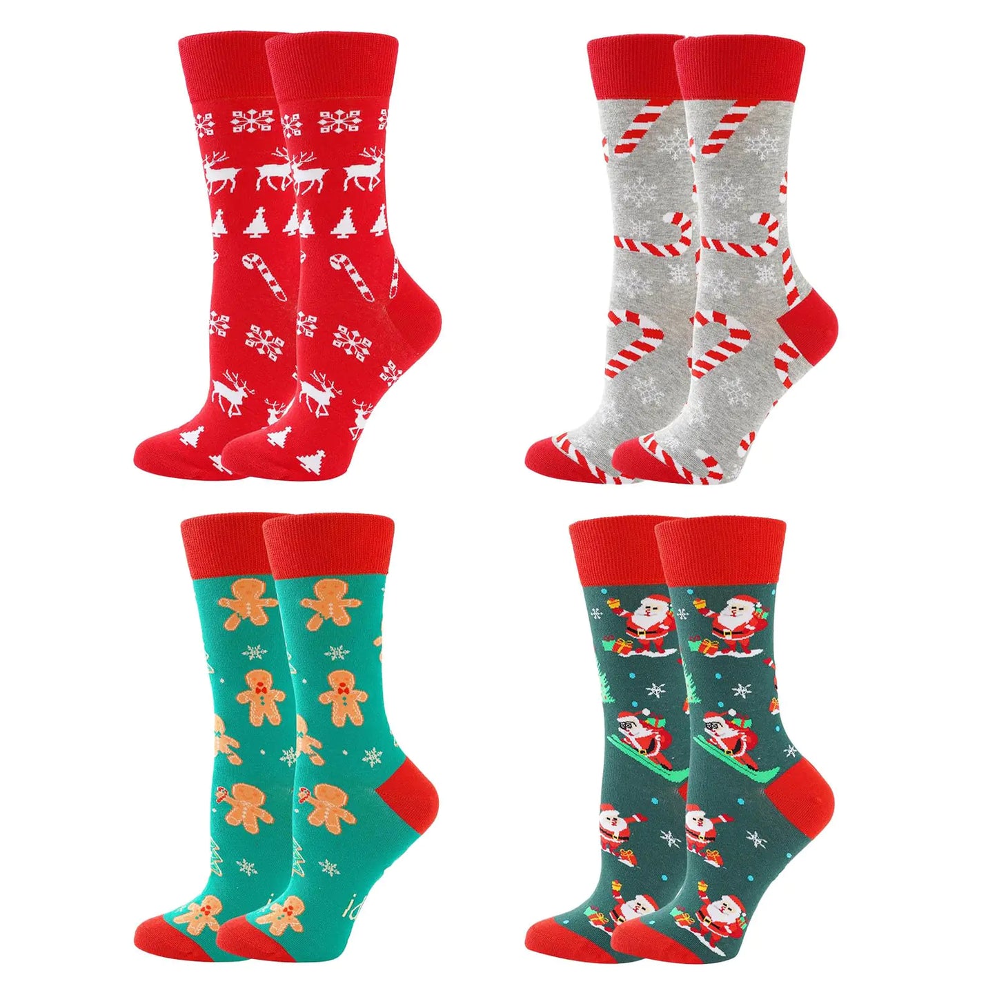4 Pairs Christmas Socks for Women