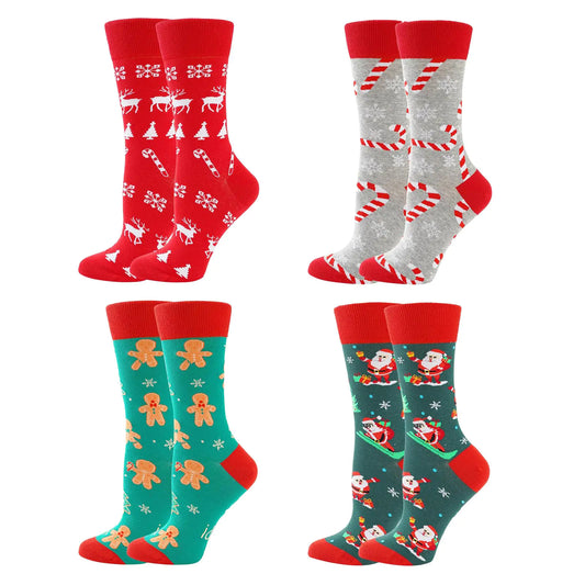 4 Pairs Christmas Socks for Women