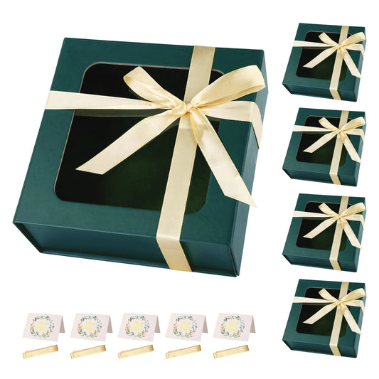Green Magnetic Gift Boxes with Window – Luxury Packaging