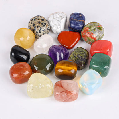Polished Healing Crystal Stones Set – 19 Pieces